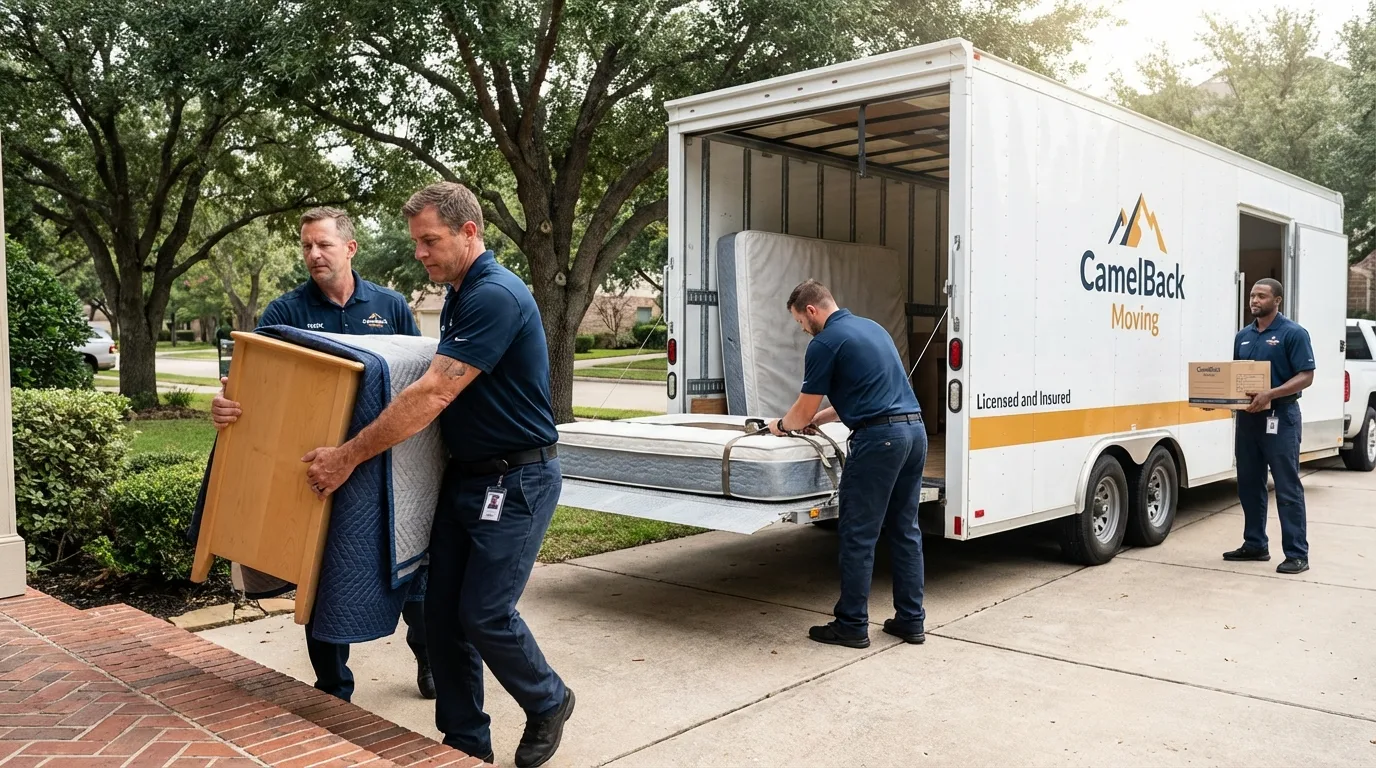 Crew loading residential truck for cross-state move from Townsend, MA